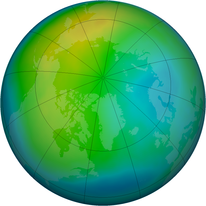 Arctic ozone map for November